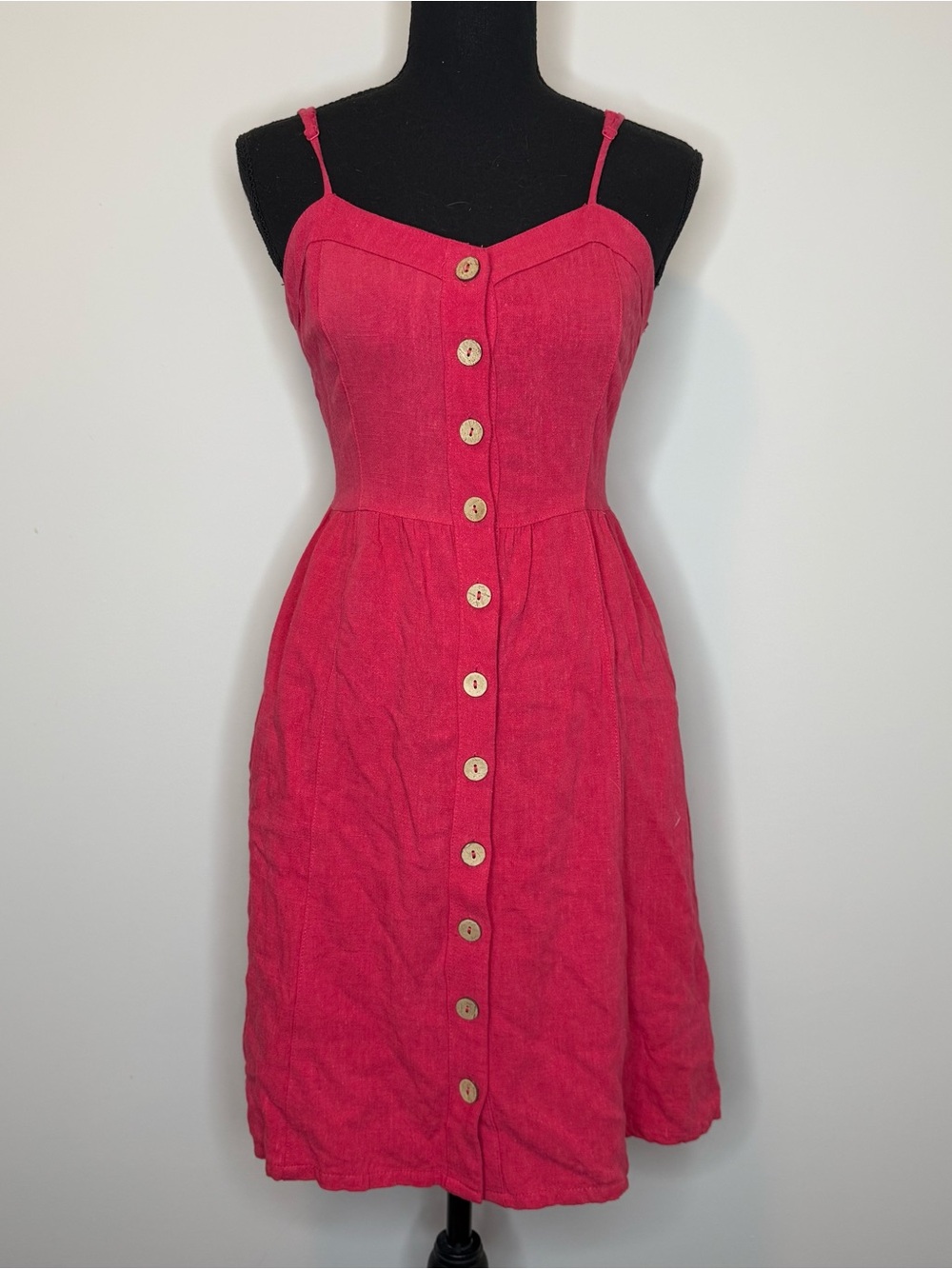 Universal Thread Raspberry Pink Button-Front Mini Sundress